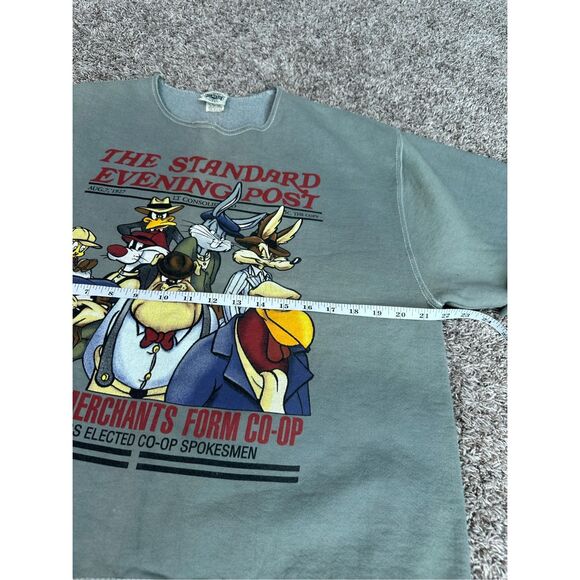 Vintage Looney Tunes Graphic Sweatshirt Pullover Boxy Cut Off  M US Made Retro - Picture 8 of 13